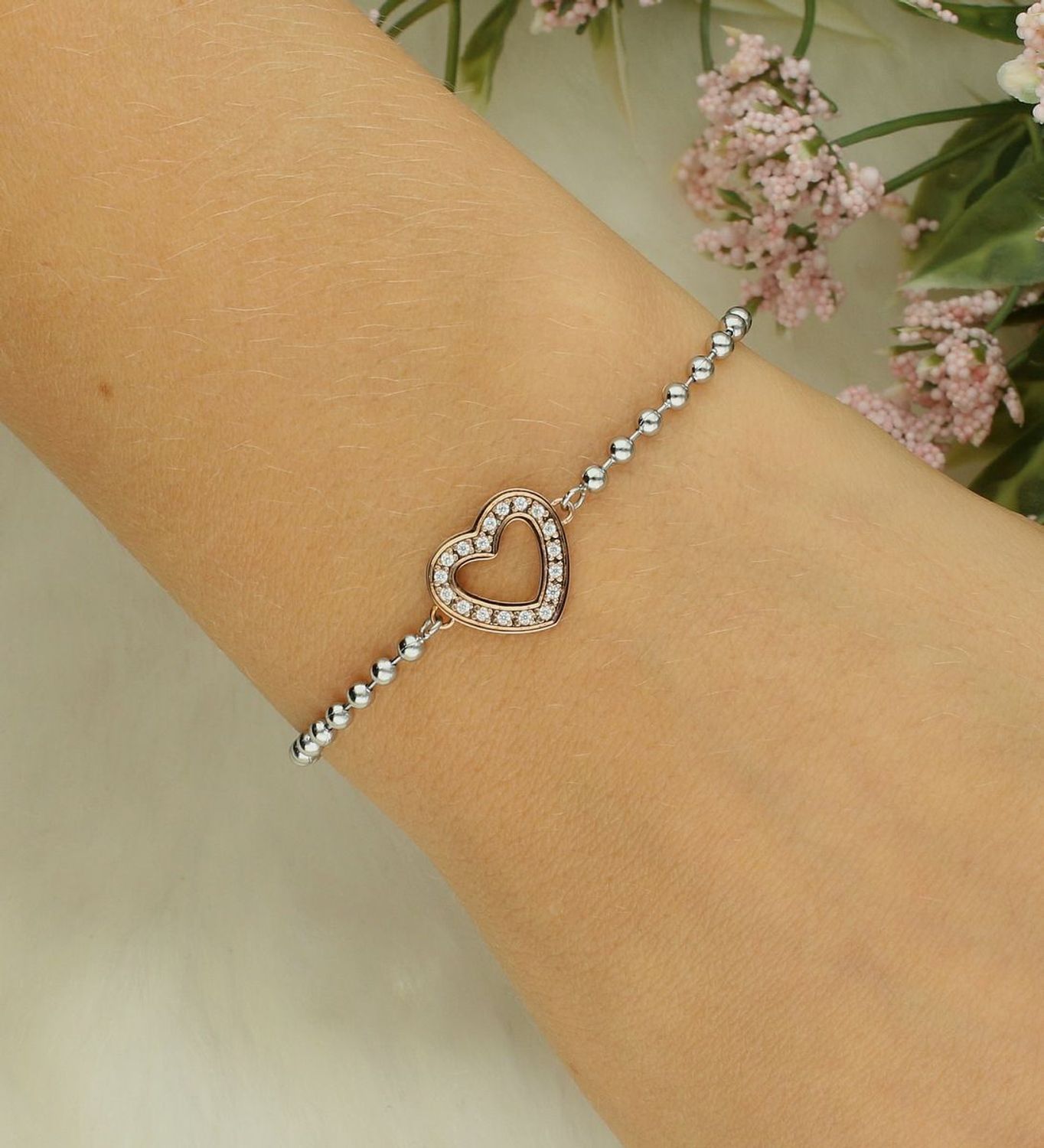 Bransoletka Nomination stalowa Italy Soffio d'amore różowe złoto Serce 134003 022.png